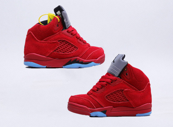 Youth Running Weapon Air Jordan 5 Red Shoes 005